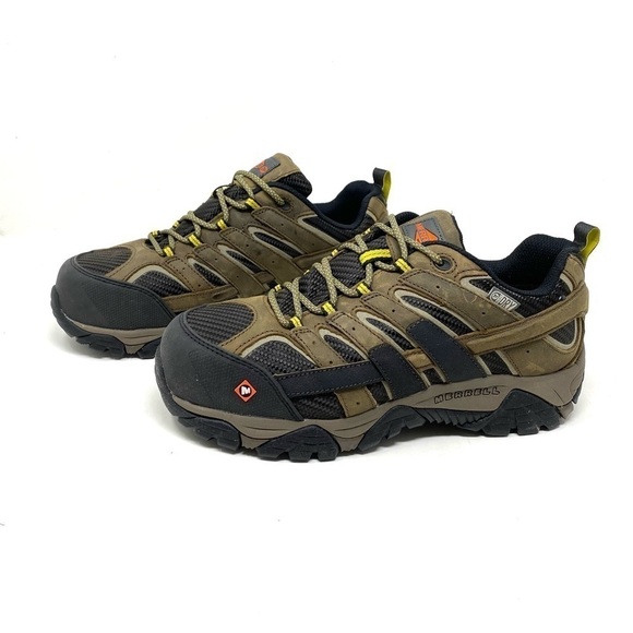 Merrell Men's J15773 Moab 2 Composite Toe Waterproof Safety Work Shoes Boulder - Picture 2 of 7